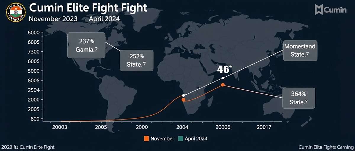 Cumin Elite Fight download statistics showing growth across different Indian states from November 2023 to April 2024