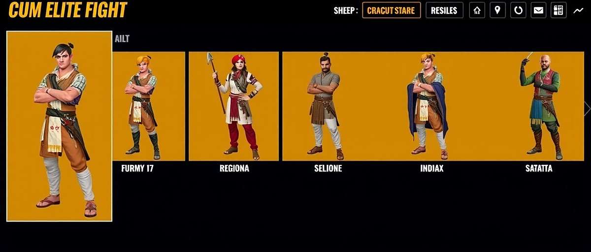 Cumin Elite Fight character customization screen showing regional attire options from different Indian states